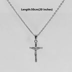 Jesus Cross 18k Gold Plated Stainless Steel Pendant Necklace
