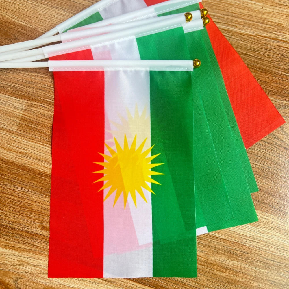 Kurdistan Waving Hand Flag