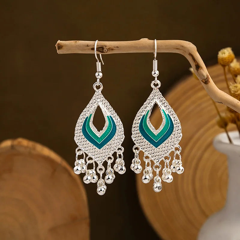Ethnic Tibetan Silver Color Earrings