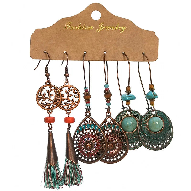 Vintage Ethnic Dangle Hanging Drop Earrings