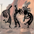 Metal Wall Art Native American Flute Player Southwest Decor
