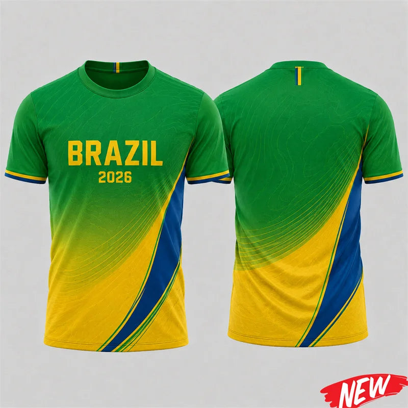 Brazil Graphic Men's T-Shirt Quick-Dry
