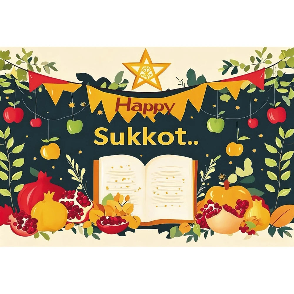 Jewish Collection Festival Rosh Hashanah Hanukkah Party Photo Backdrop