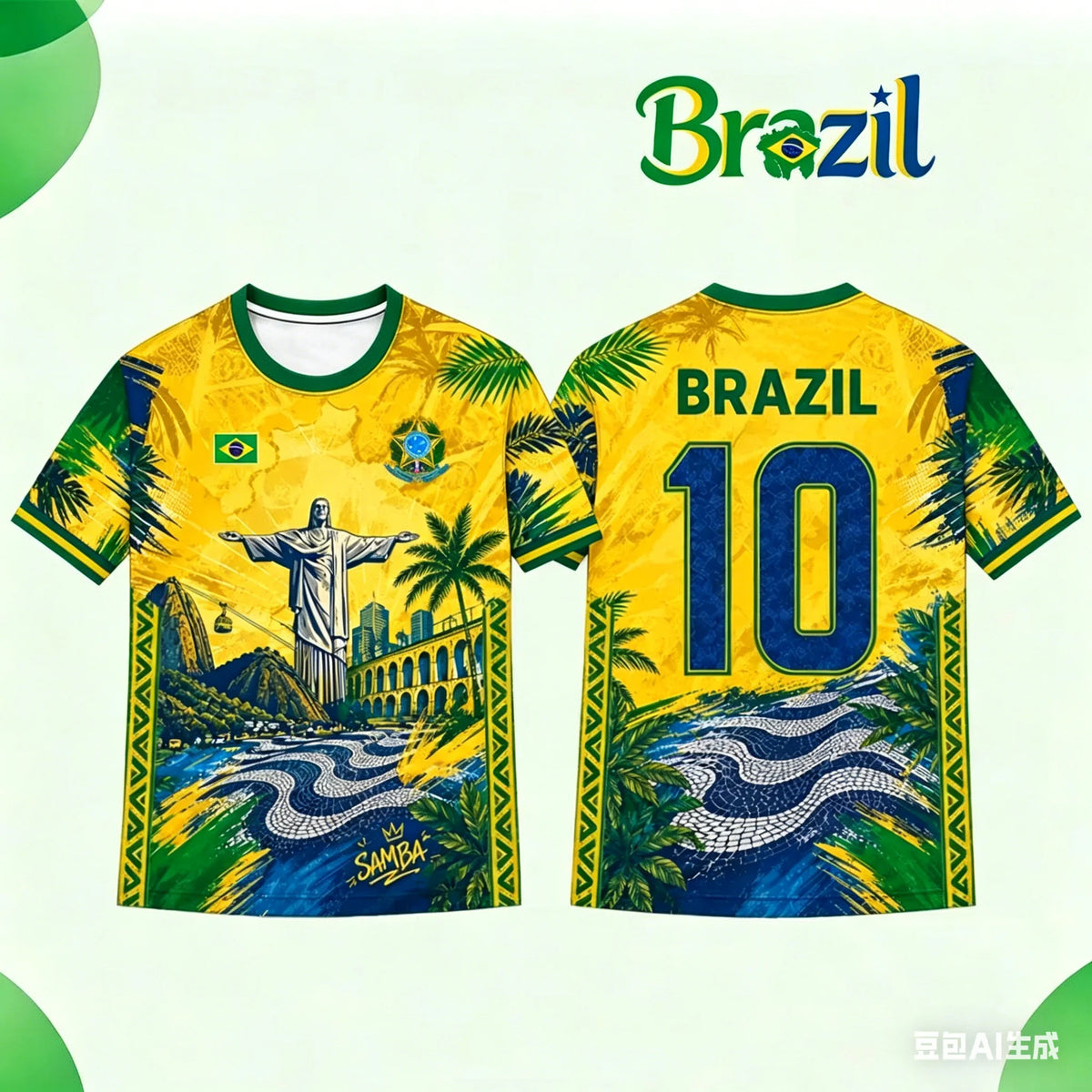 Brazil Football Jersey Breathable Tee