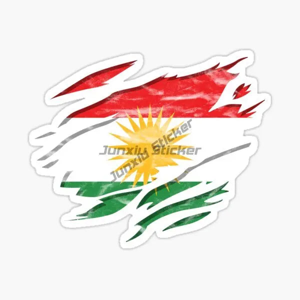Kurdistan Map National Flag and Emblem Sticker