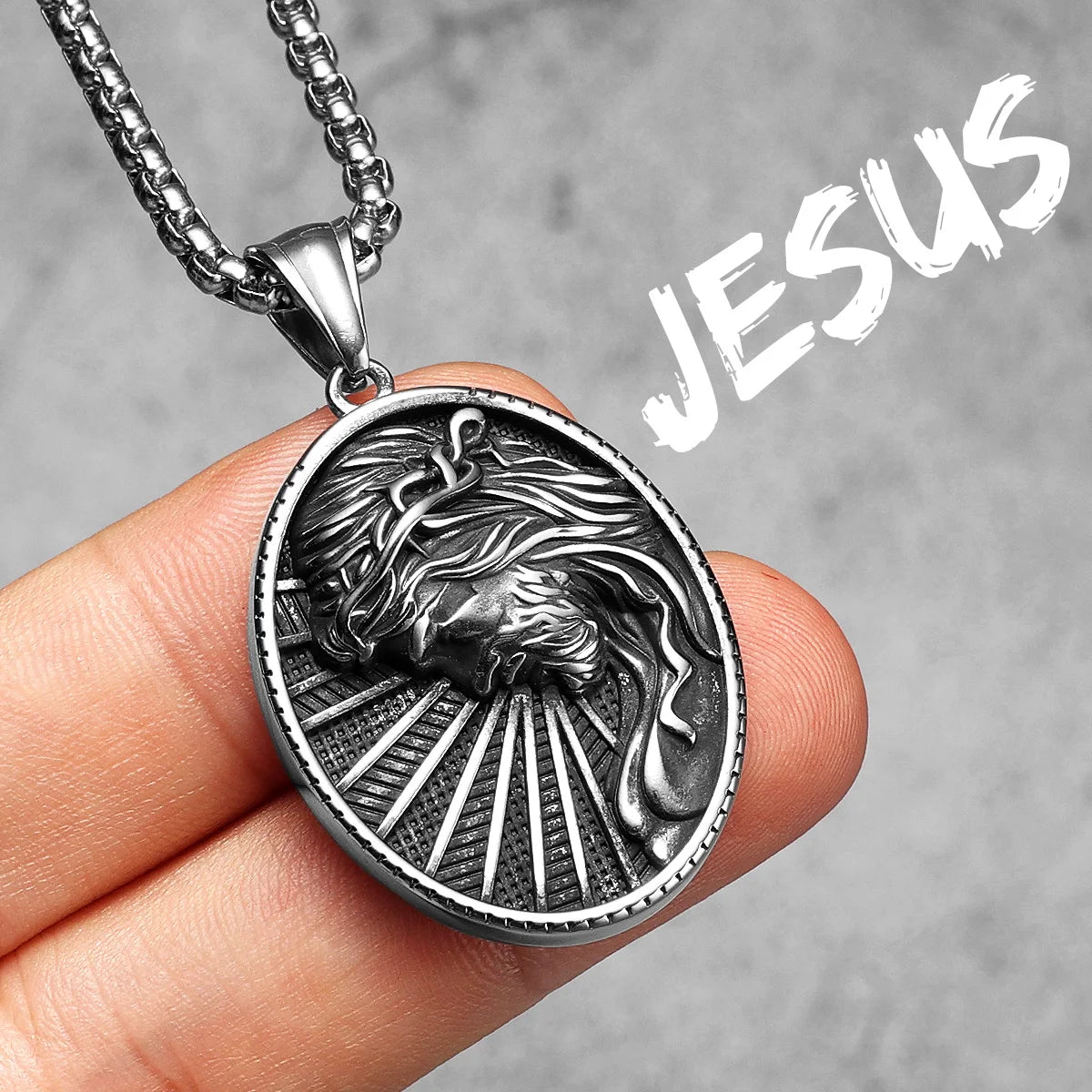 Jesus Heart Cross Necklaces Pendant Chain