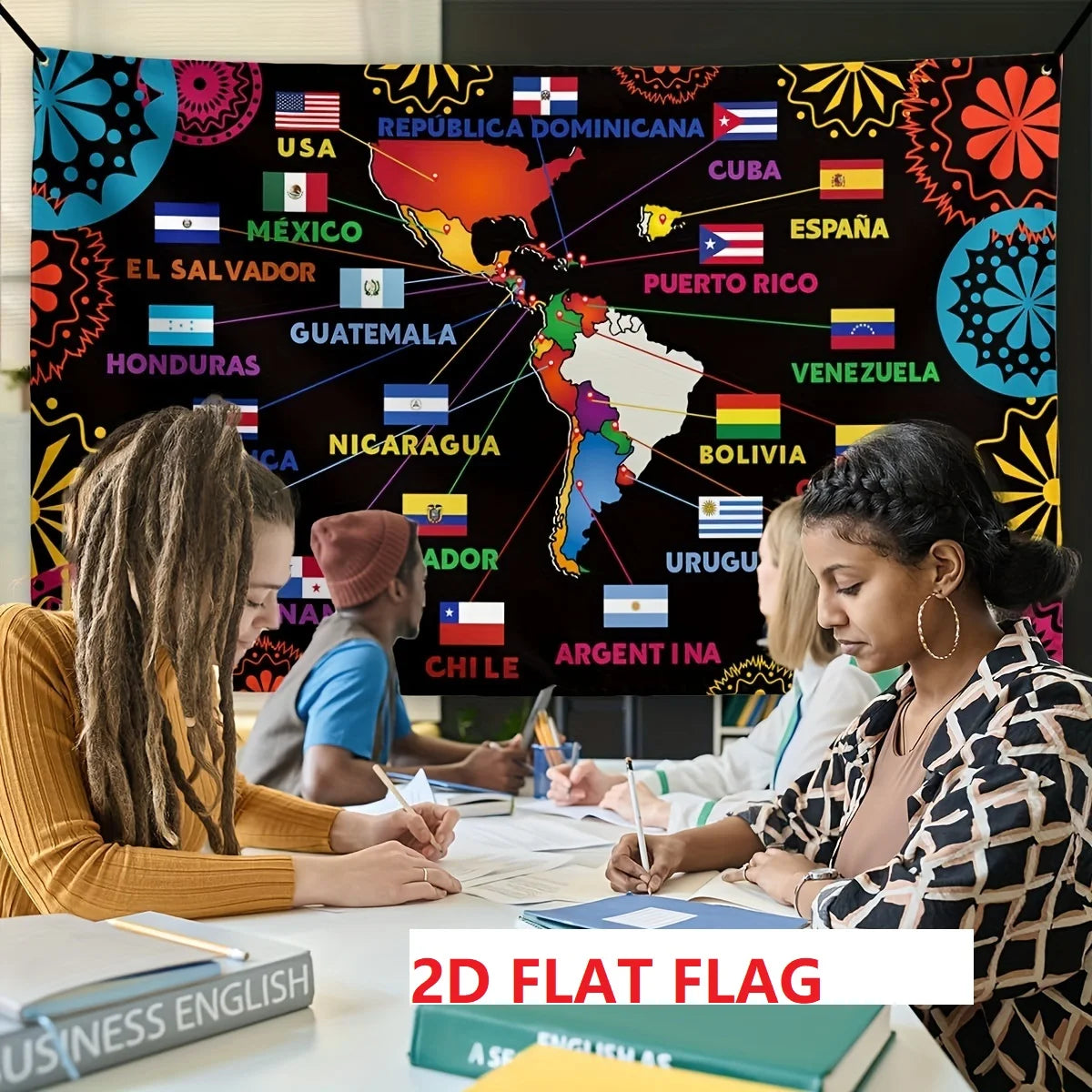 2D Flat Hispanic Heritage Month Backdrop Flag