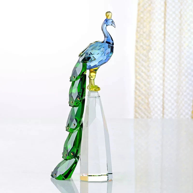 Crystal Peacock Sculpture Ornament