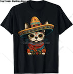 Cute Sugar Skull Cat Dia De Los Muertos Day of The Dead T-Shirt Mexican