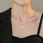 Stainless Steel Crystal Sunflower Necklace
