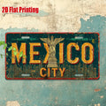 Mexico City Metal License Plate