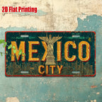 Mexico City Metal License Plate