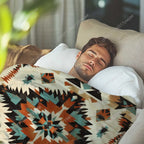 Native American Blanket with Geometric Tribal Patterns