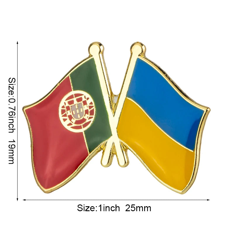 Ukraine Flag Badge with Other Countries