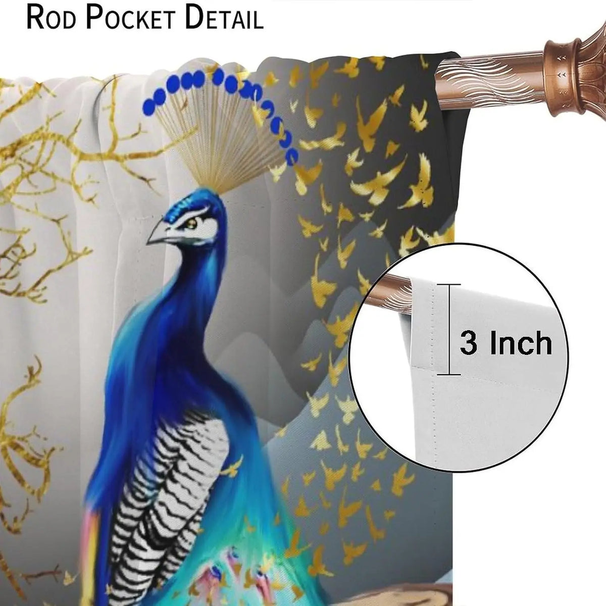 Blue Peacock Curtains