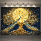 Golden Peacock Tapestry