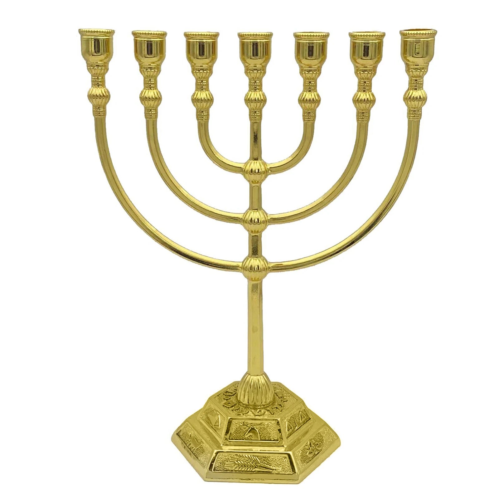 7 Branch Menorah Candle Holder Jerusalem Hanukkah Candle Stand