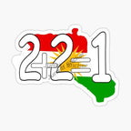 Kurdistan Map National Flag and Emblem Sticker