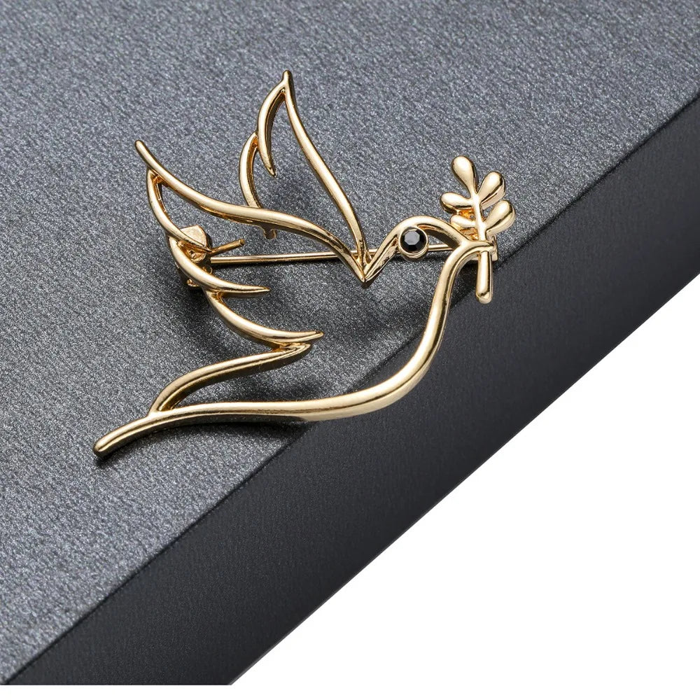 Simple Hollow Olive Branch Peace Dove