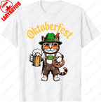 Funny Oktoberfest Cute Cat Pretzel Beer Funny Party Adults T-Shirt