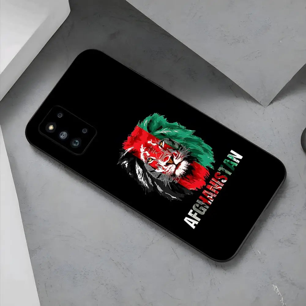 جراب هاتف علم دولة أفغانستان لهواتف Samsung S26 S25 Edge S24 S23 S22 Ultra Plus Fe A57 A37 A17 A56 5G غطاء سيليكون
