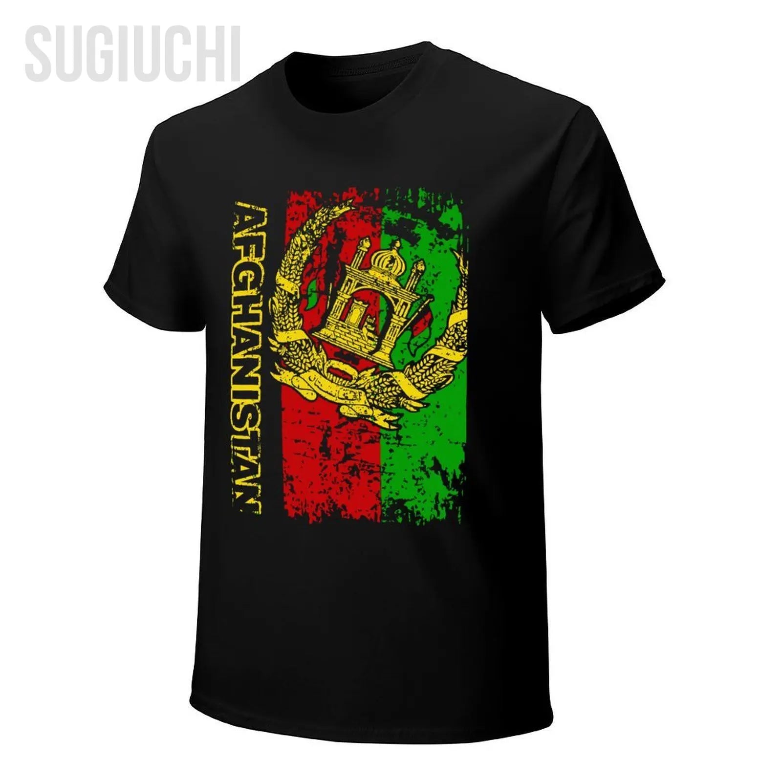Men AFGHAN FLAG تيشيرت علم أفغانستان العتيق تيشيرتات بياقة دائرية للنساء والفتيان 100% قطن تيشيرت قصير للجنسين لجميع المواسم
