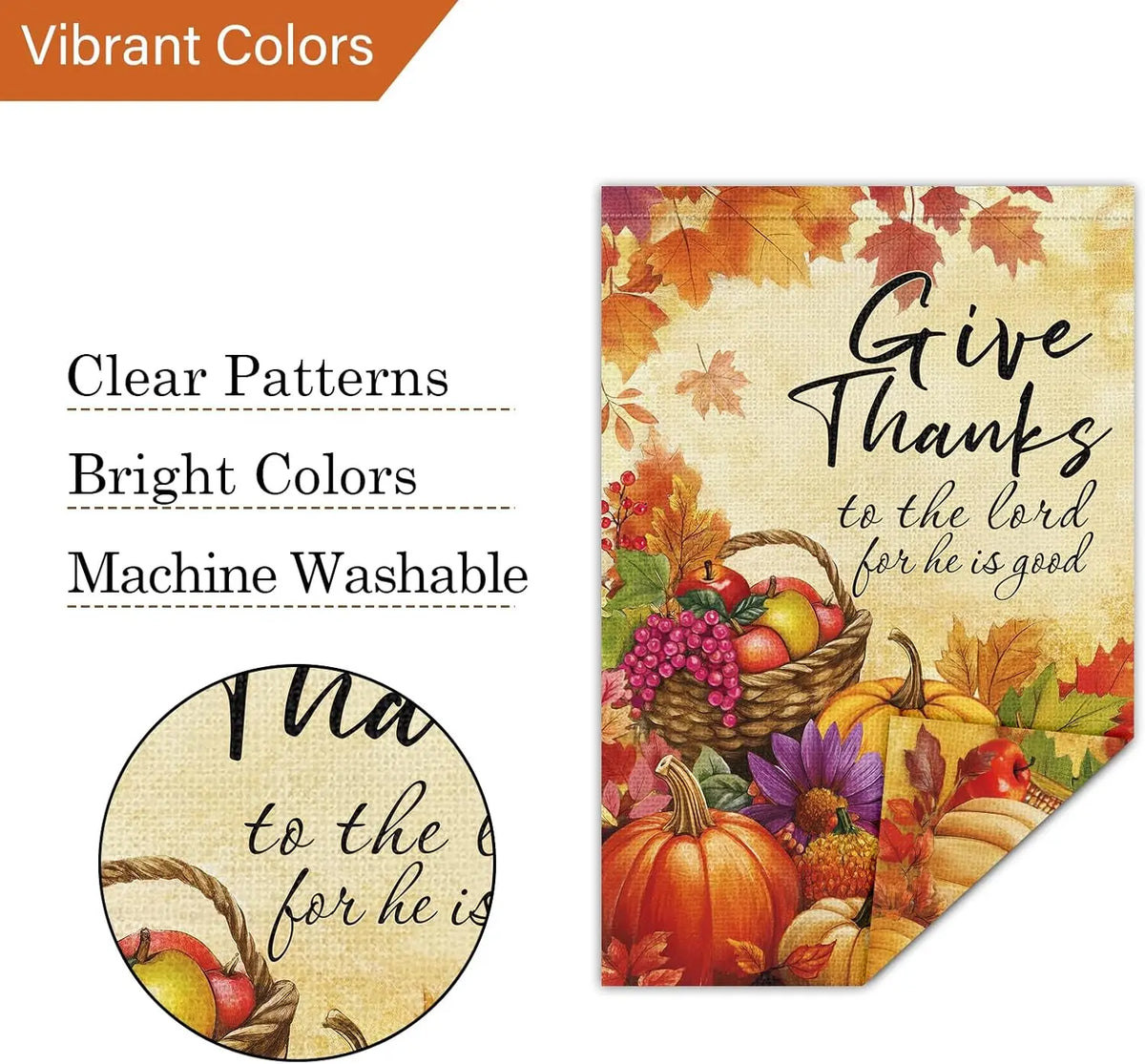 Louise Maelys Fall Thanksgiving Garden Flag