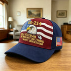 DD-214 Veteran Eagle Trucker Hat American Flag Baseball Cap