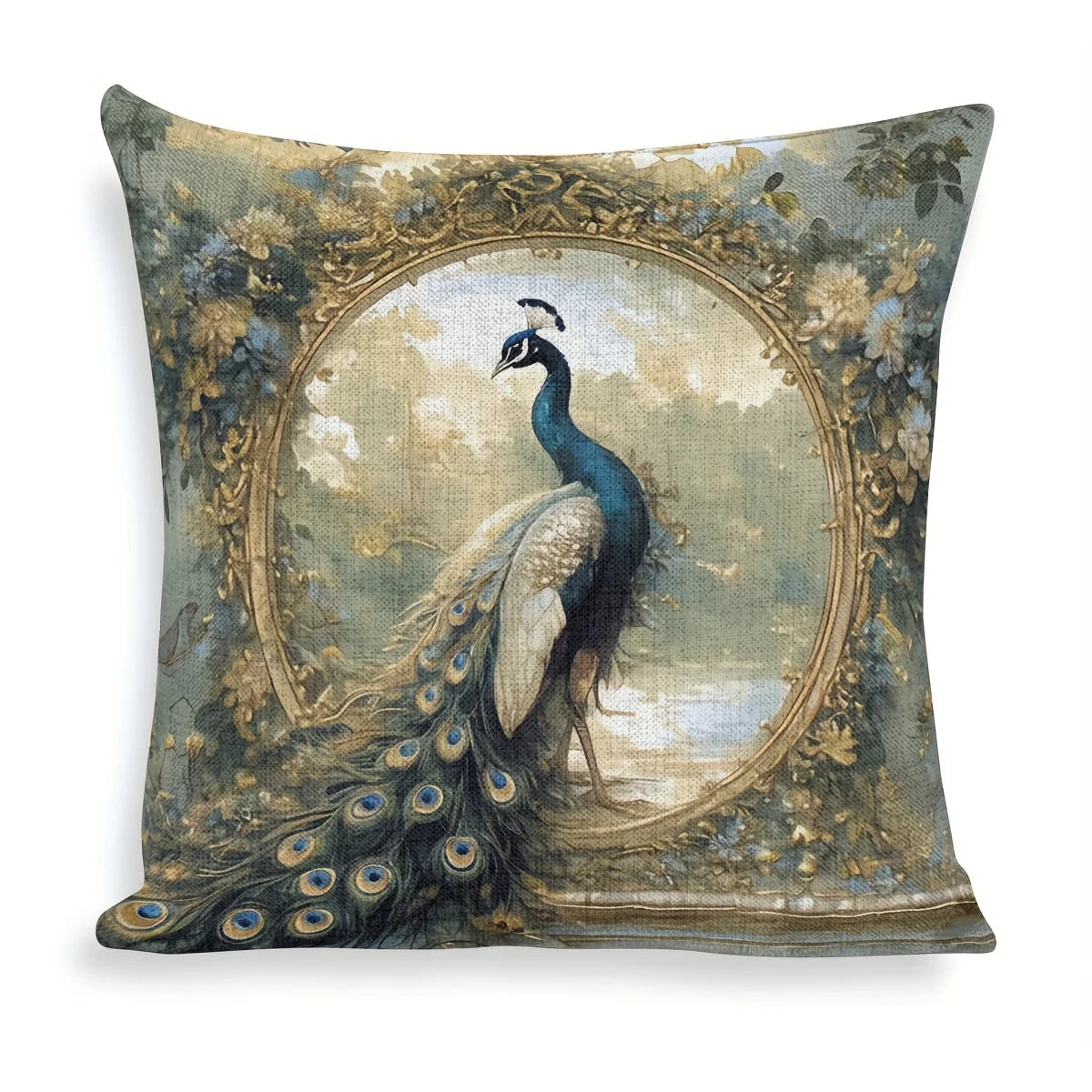 Peacock Pillow Cover
