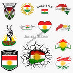 Kurdistan Map National Flag and Emblem Sticker
