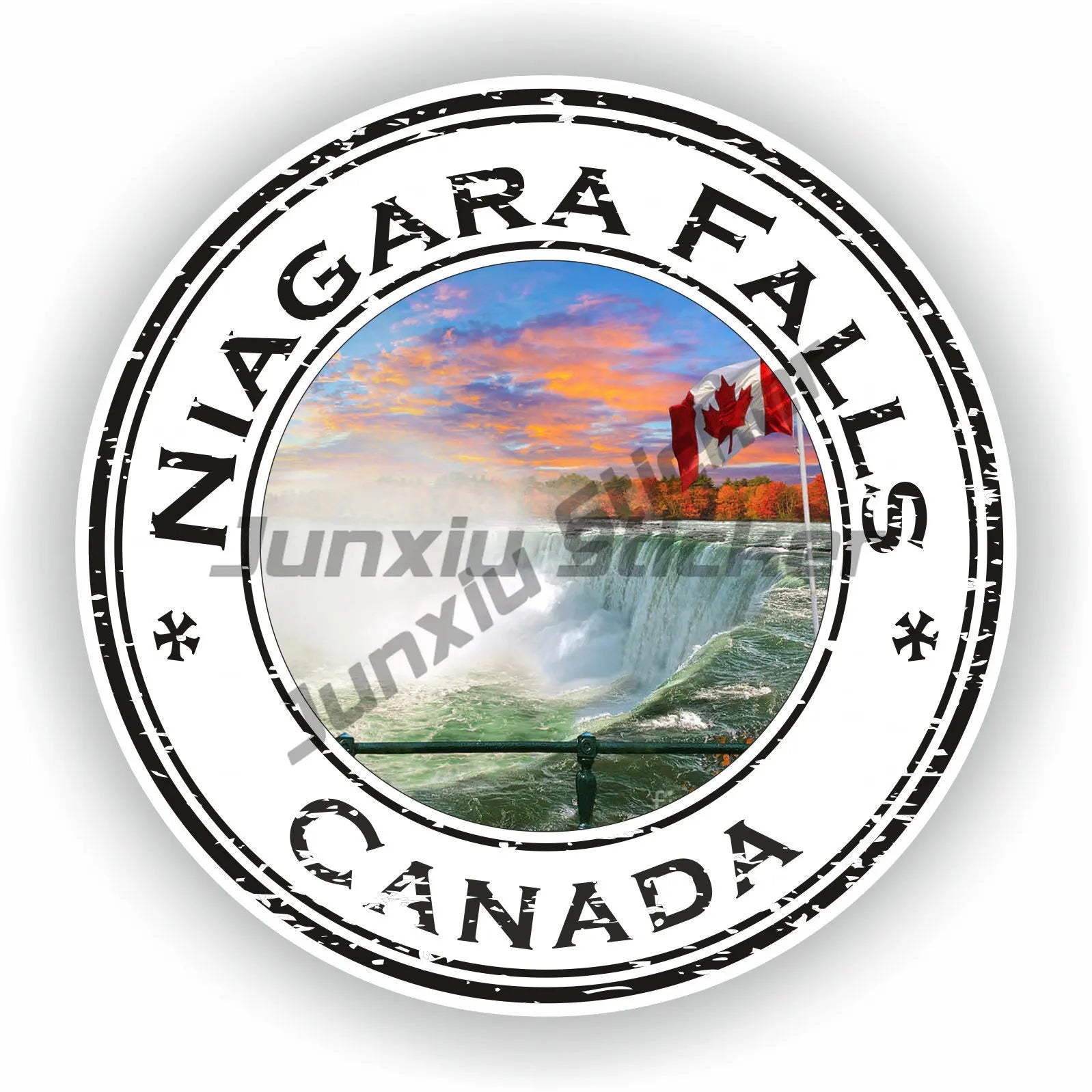Canada Coat of Arms Emblem Sticker Niagara Falls Canada USA Ottawa Seal Sticker Round Flag Map for Car Laptop Fridge Accessories