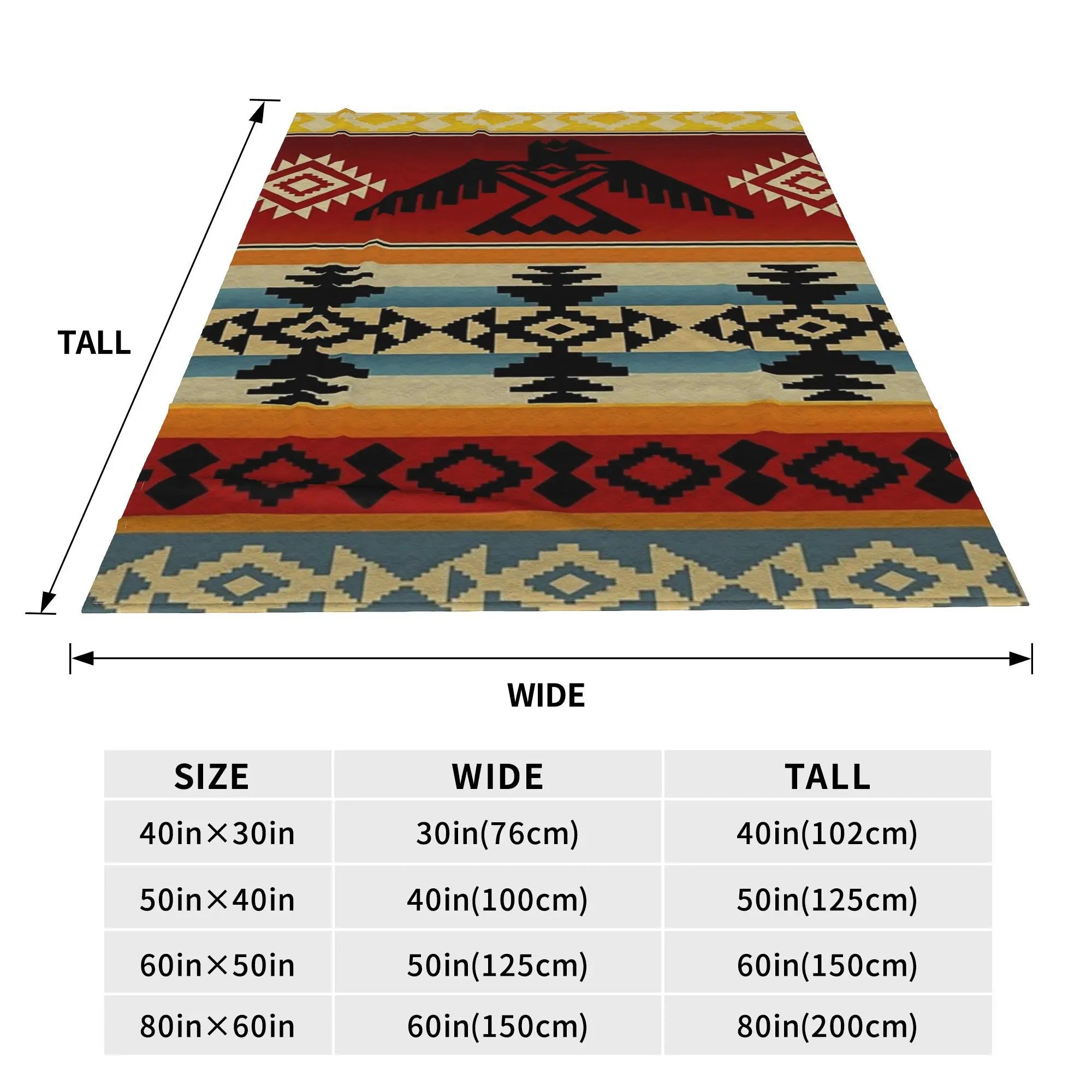 Thunderbird  Native American Pattern Blanket