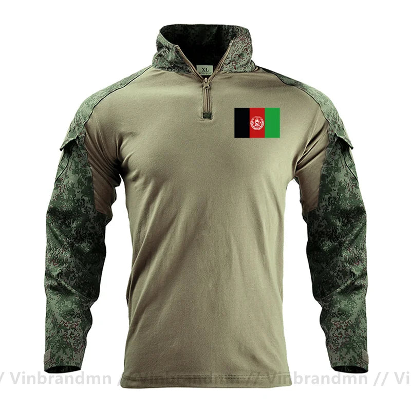 Afghan Flag Design Men's Long Sleeve Combat Uniform
