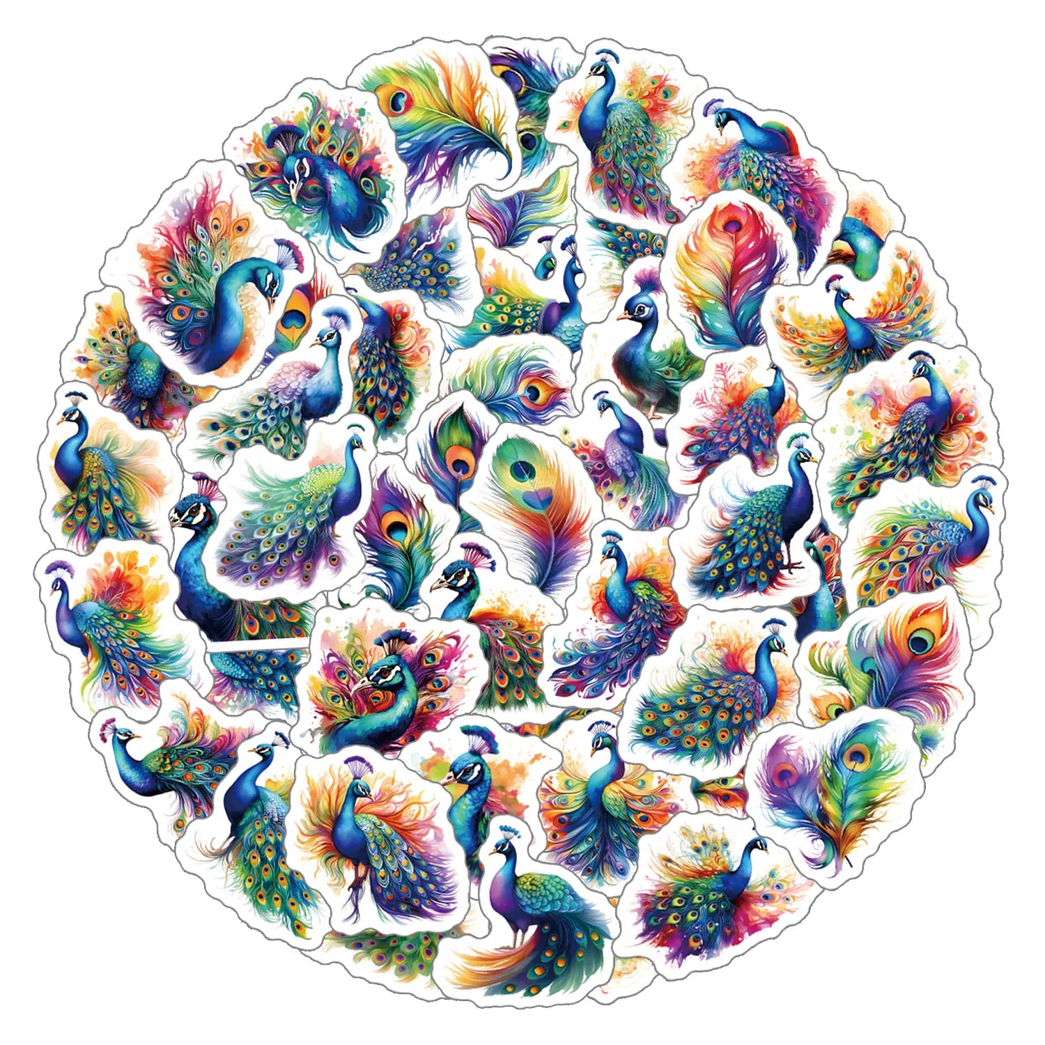 Peacock Stickers, for phone case, laptop, and more