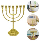 7 Branch Menorah Candle Holder Jerusalem Hanukkah Candle Stand