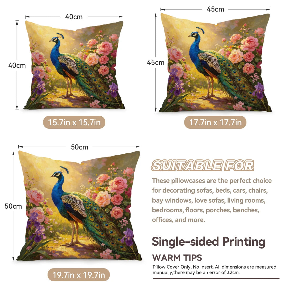 Peacock Pillowcase Decor