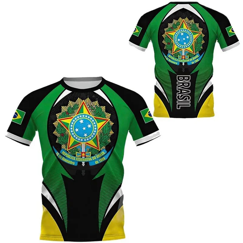 Brazil Flag Graphic Tee for Men