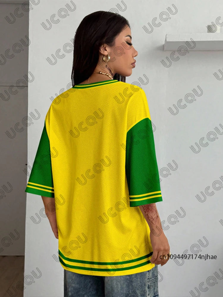 Brazil Patchwork Print Tee Women