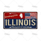 Greeting from USA States Landmark License Plate