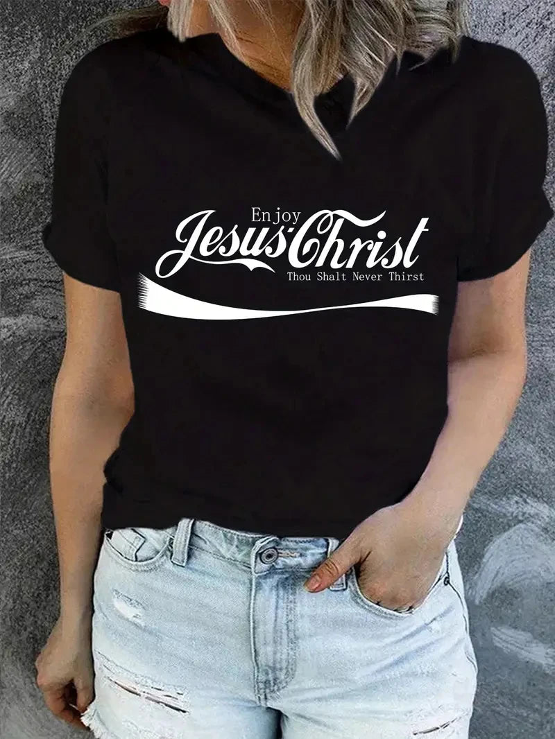 Jesus Enjoy christ Print T-Shirt