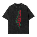 T-Shirt Palestine Map with Arabic Calligraphy