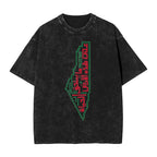 T-Shirt Palestine Map with Arabic Calligraphy