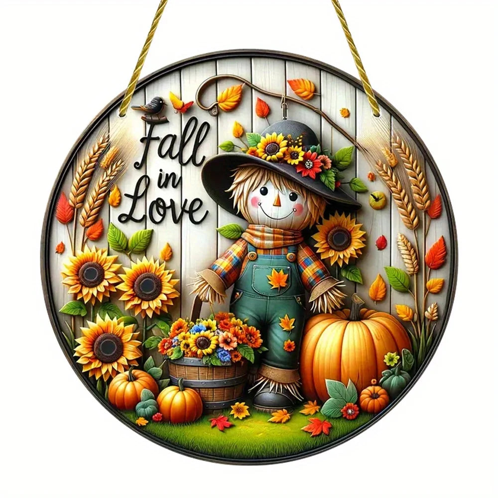 Vibrant Fall Pumpkin Acrylic Window Hanging Sun Catcher