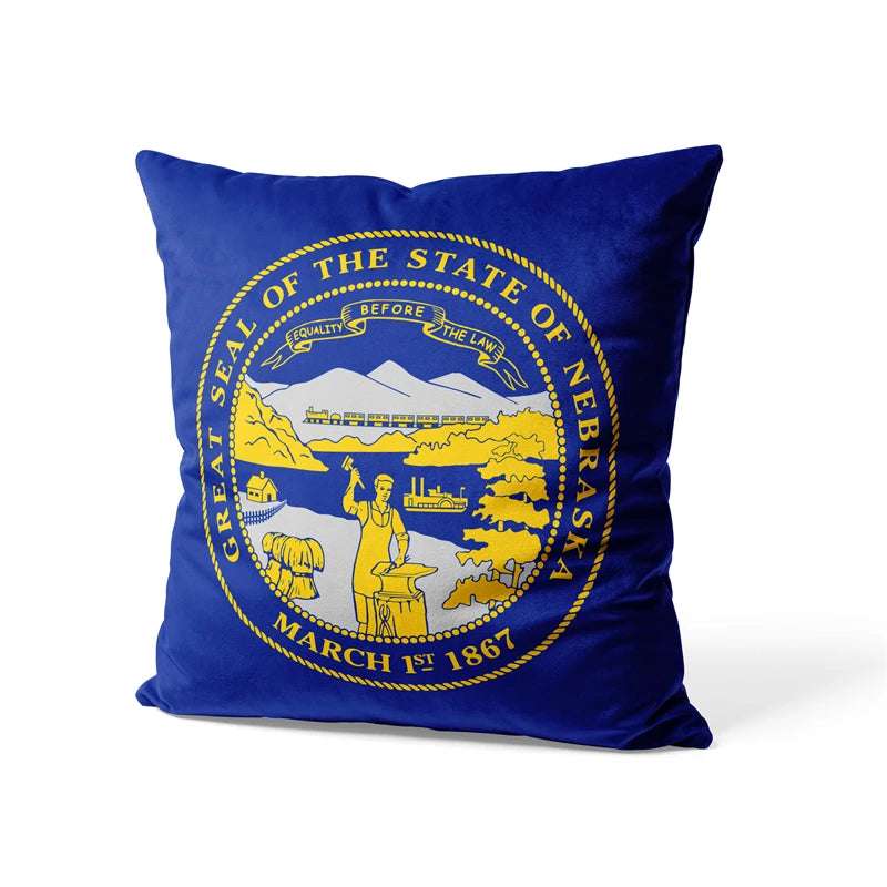 Nebraska Square Throw Pillow