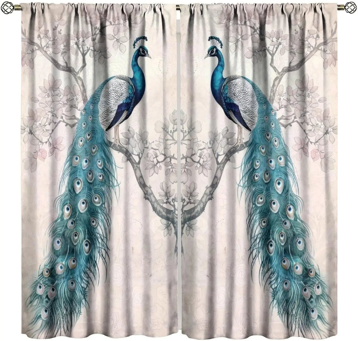 Peacock Curtains Set