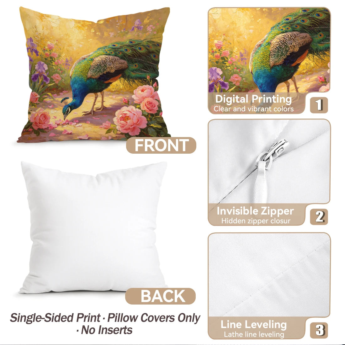 Peacock Pillowcase Decor