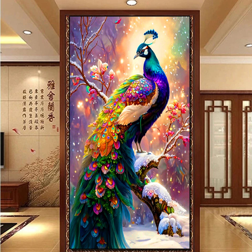 Color Peacock Scenery Diamond Painting Kit