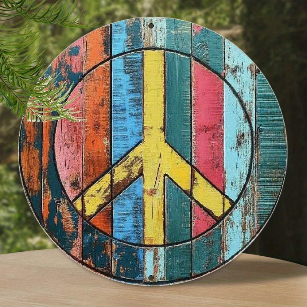Vintage Hippie Peace Sign Aluminum