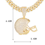 American Football Helmet Pendant Necklace
