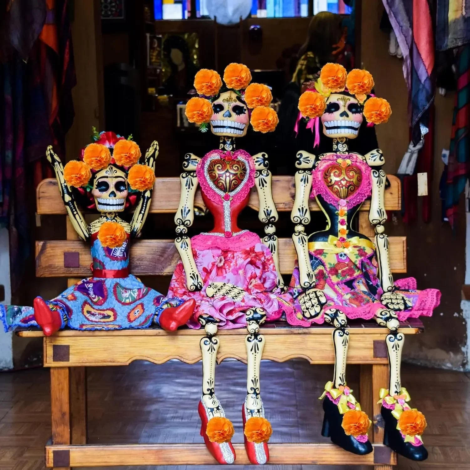 Artificial Marigold Flowers Day of The Dead, Diwali, Halloween Home Decor